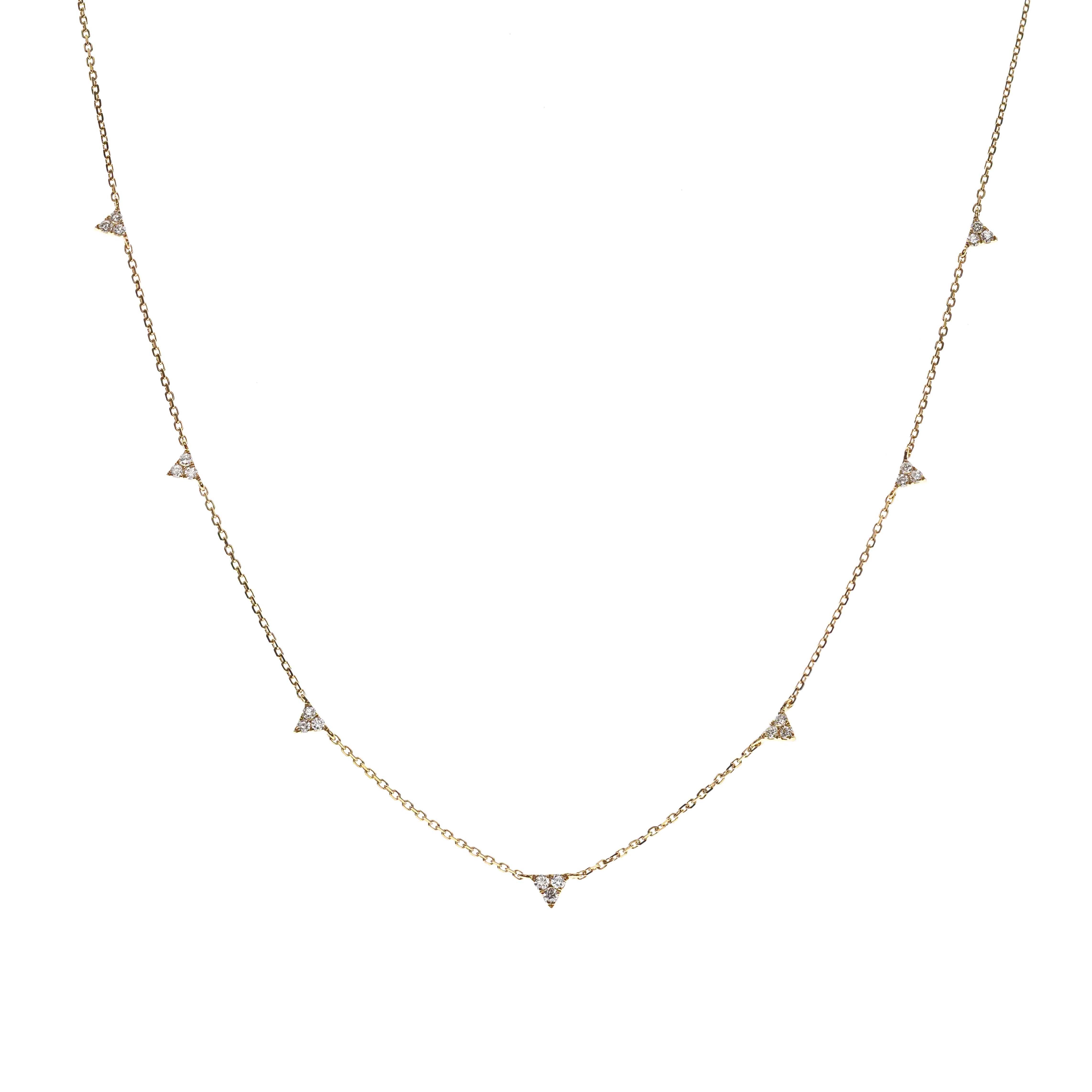 10Ky Diamond Station Necklace
21D=.30Ct