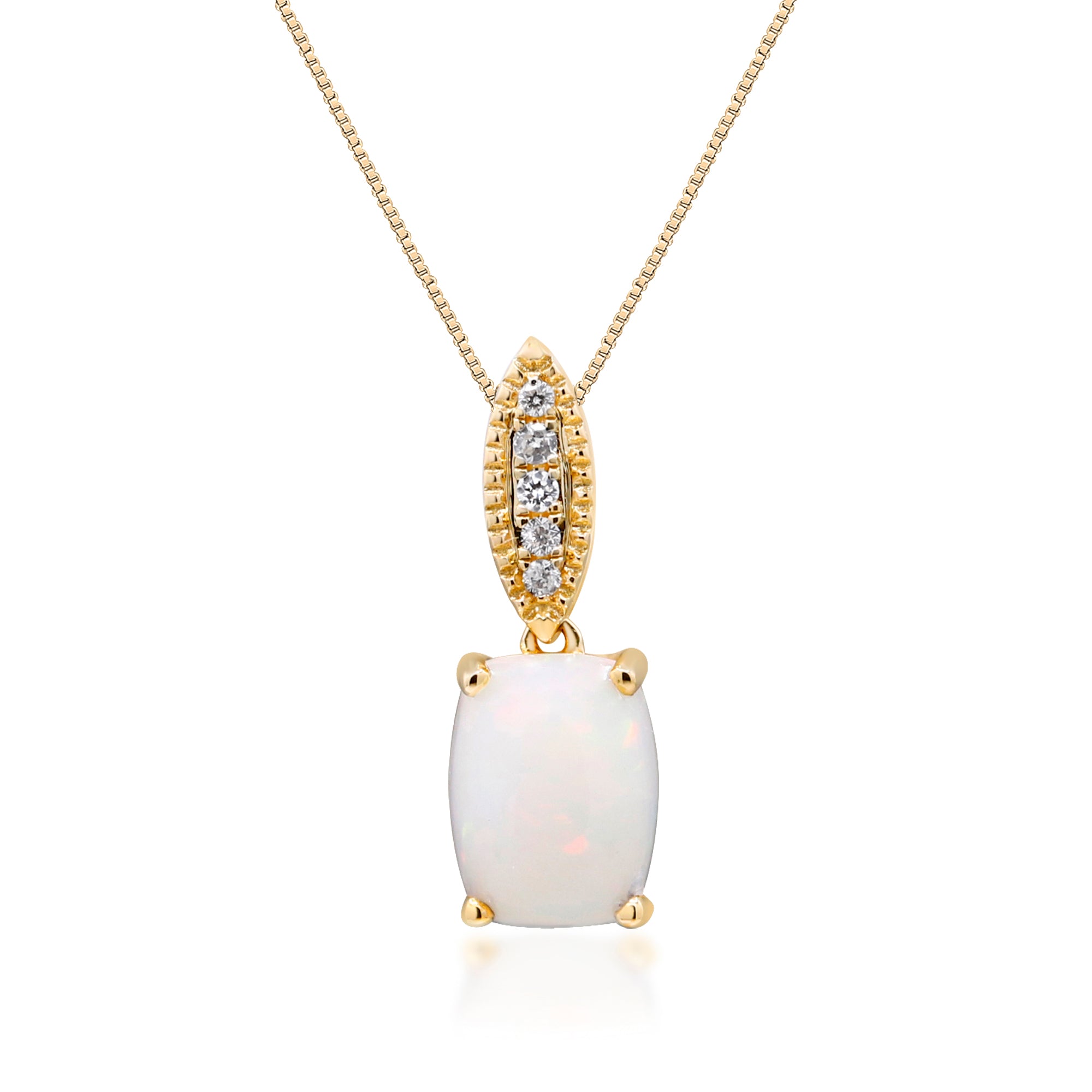 14ky Ethiopian Opal Pendant
EO=.95ct D=.05cttw