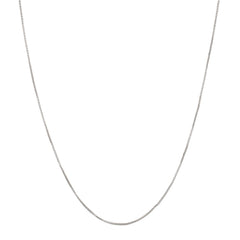 18in 14K White Gold Solid Box Chain