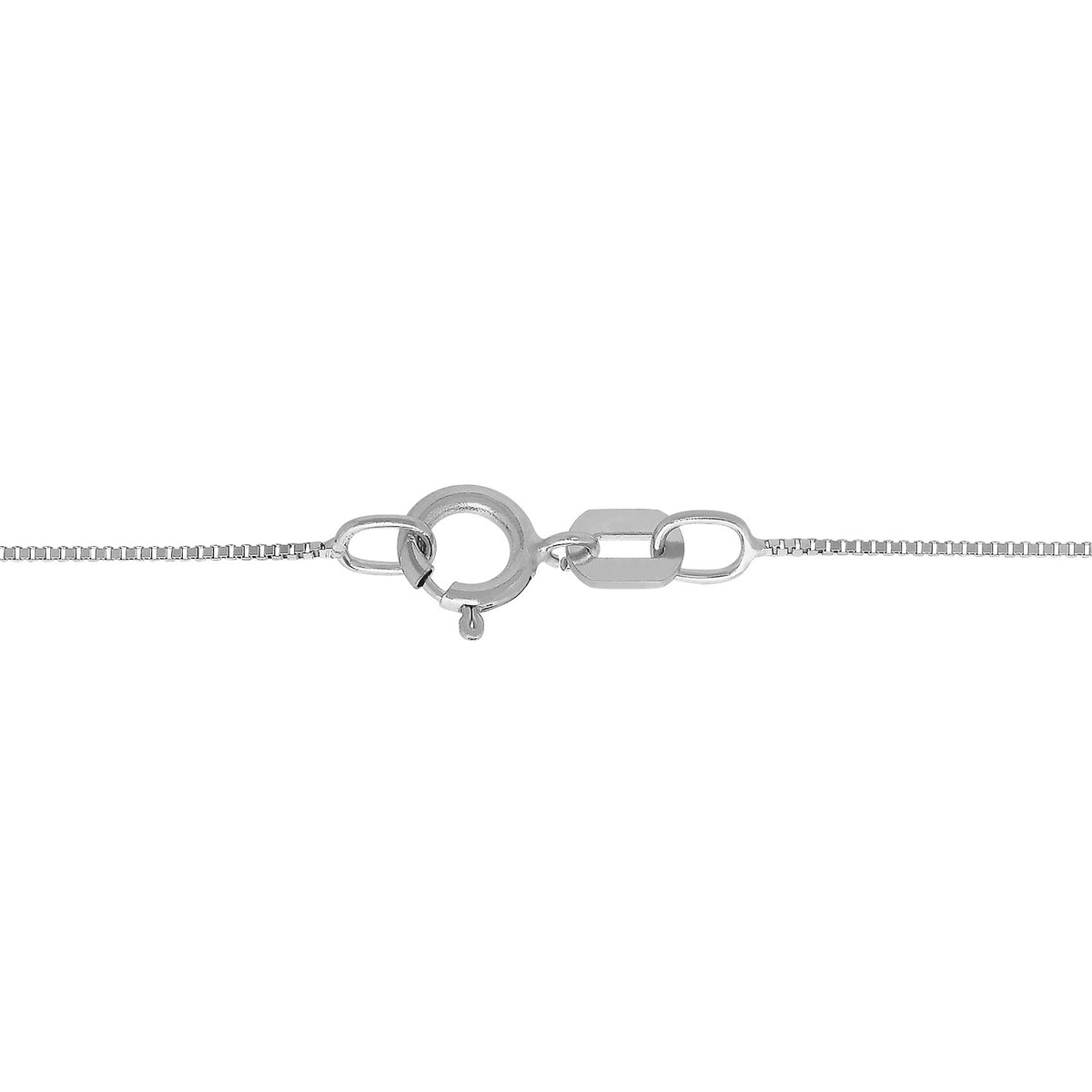 18in 14K White Gold Solid Box Chain