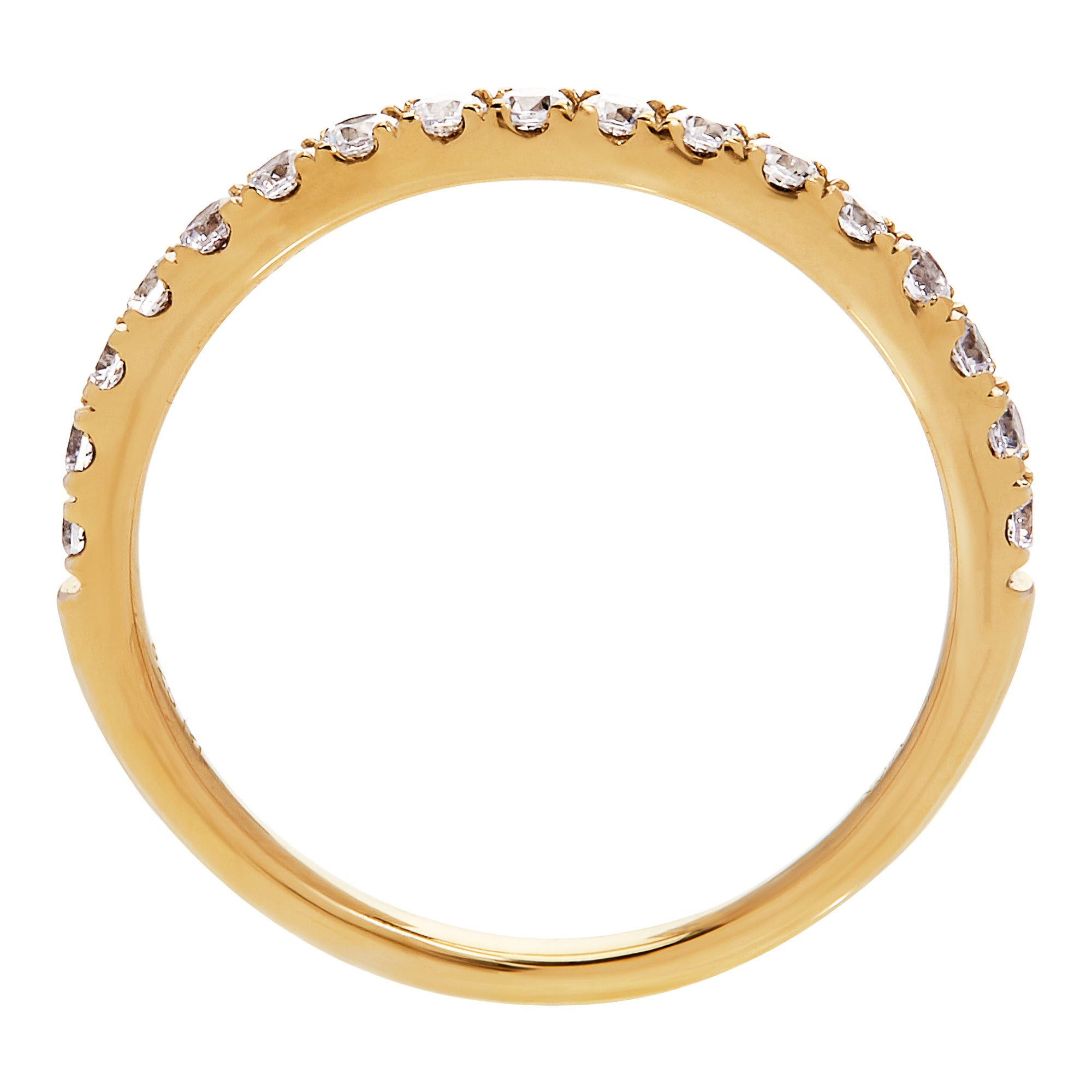 Shared Prong Halfway Wedding Band