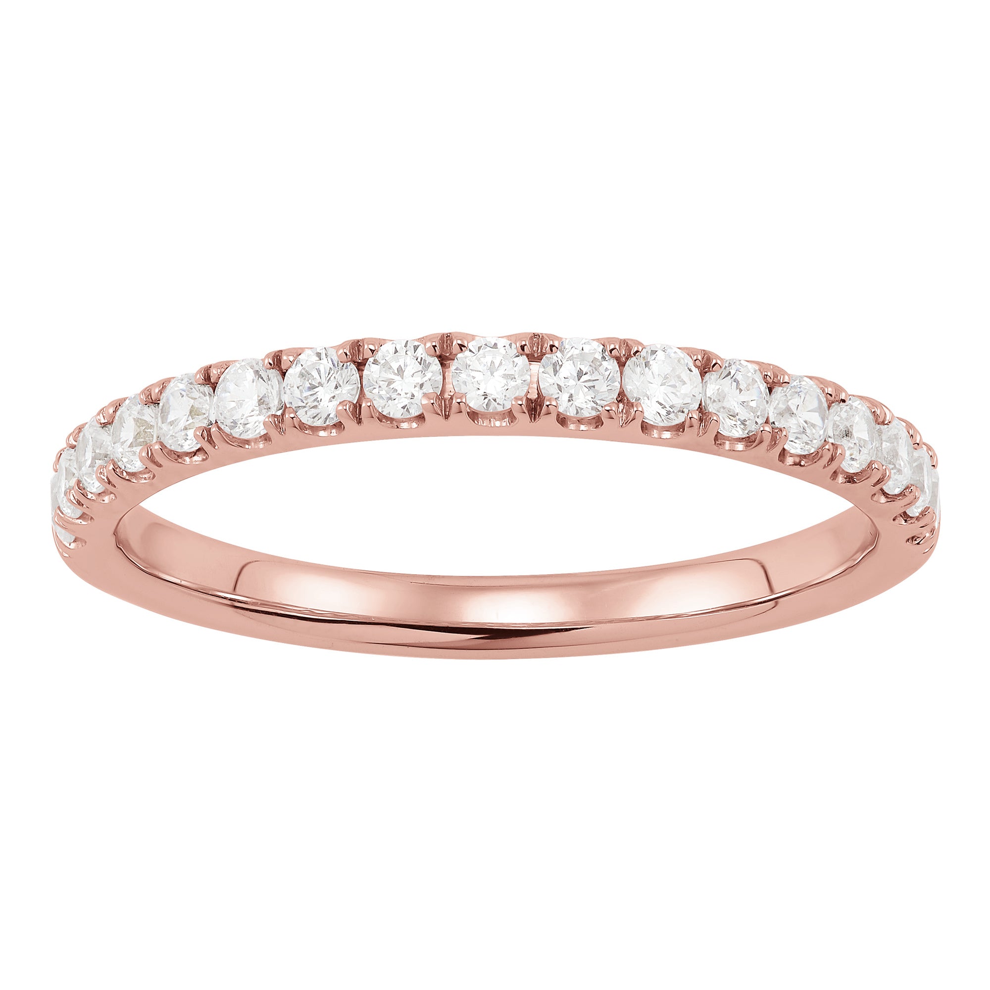 Shared Prong Halfway Wedding Band