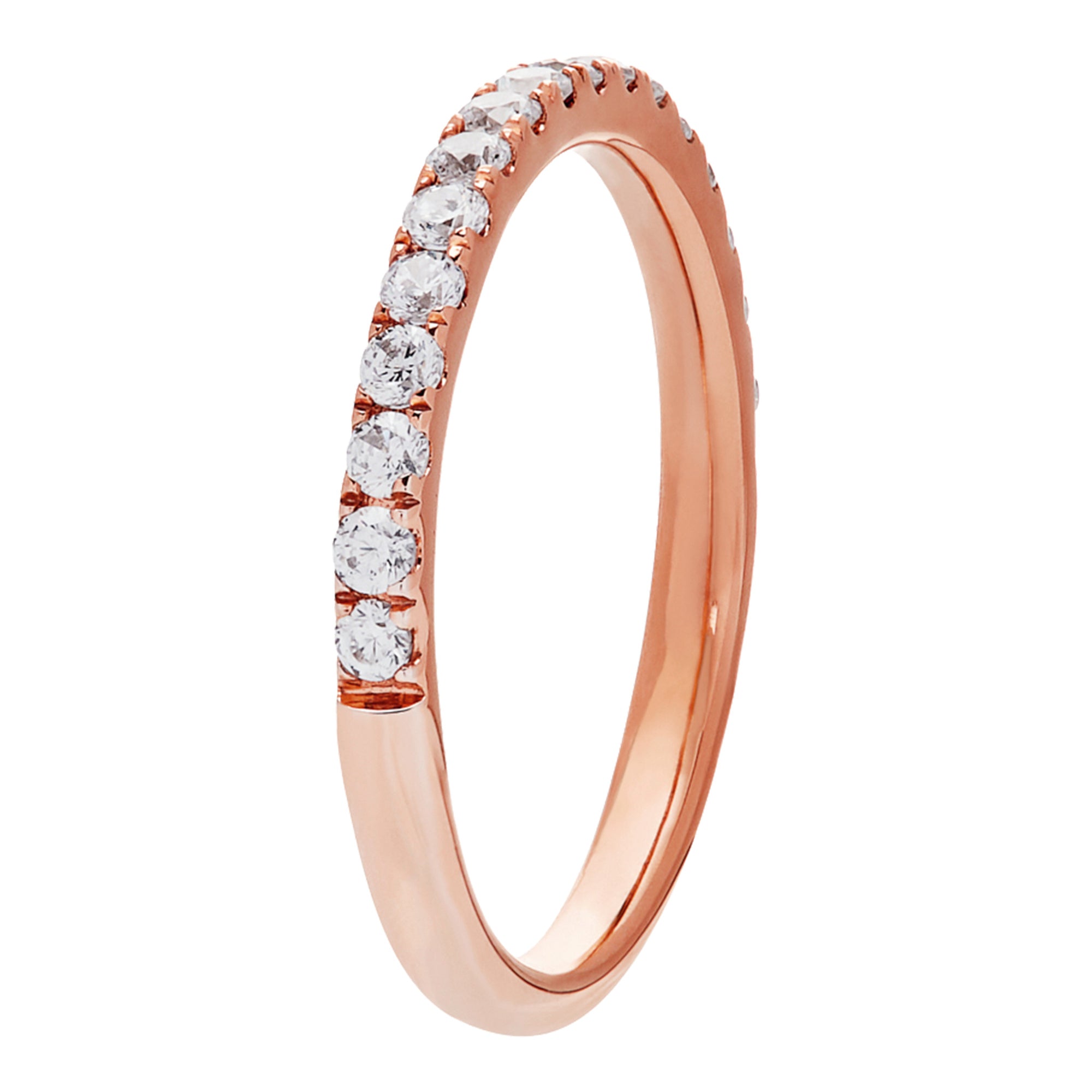 Shared Prong Halfway Wedding Band