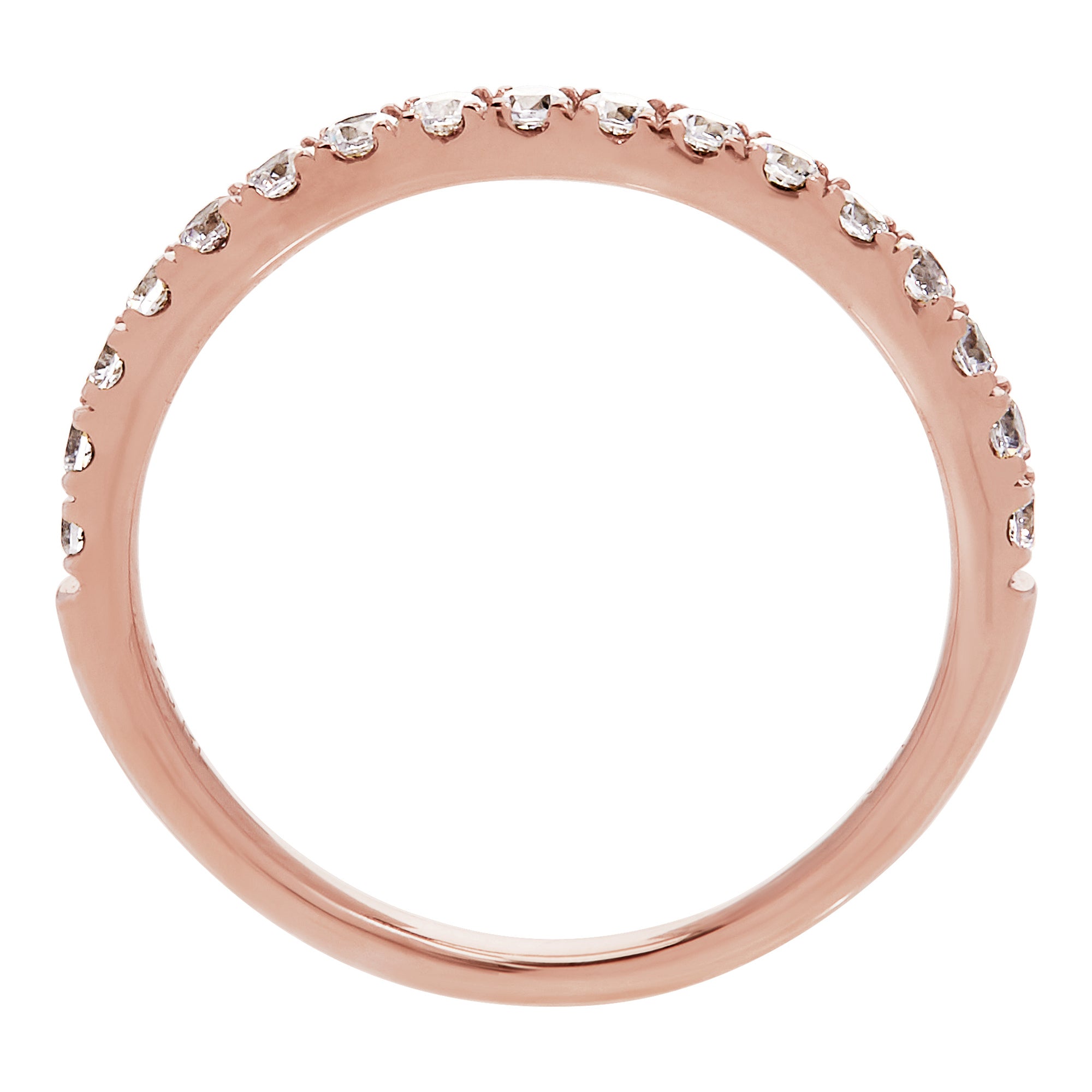 Shared Prong Halfway Wedding Band