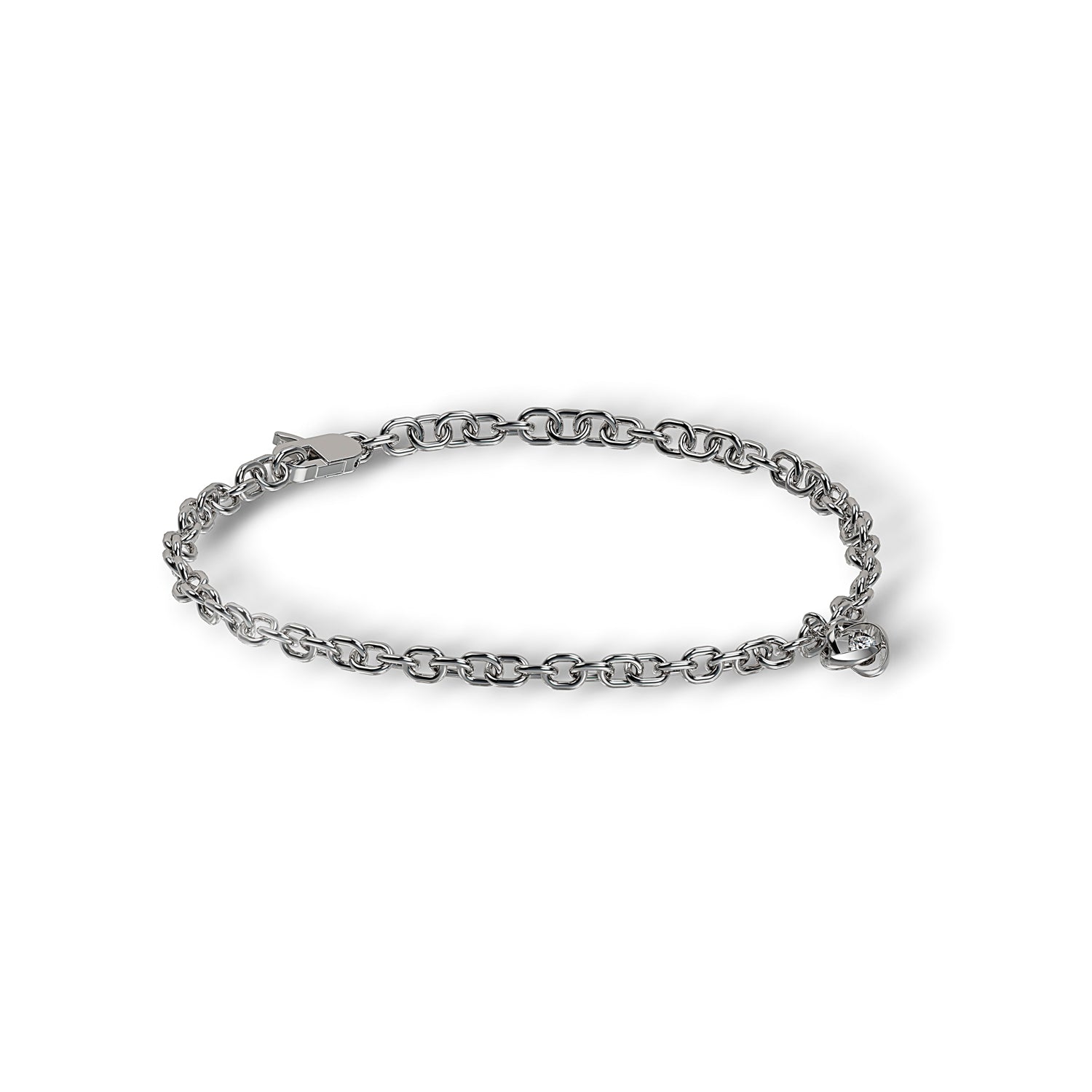 Silver And Lab Grown Diamond T&E Bracelet .05Cttw