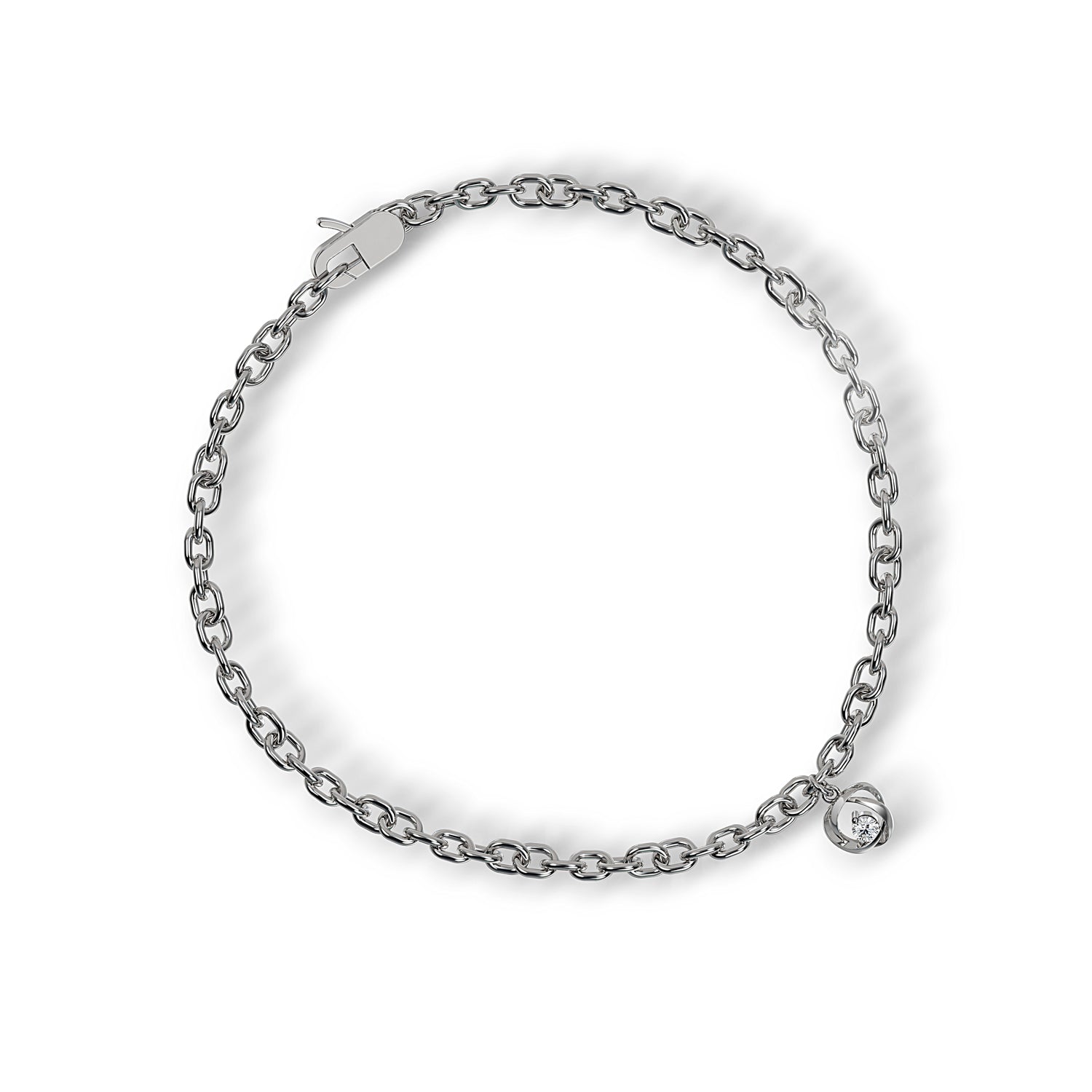 Silver And Lab Grown Diamond T&E Bracelet .05Cttw