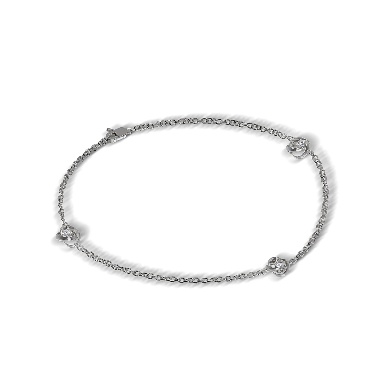 Silver And Lab Grown Diamond T&E Bracelet .13Cttw
