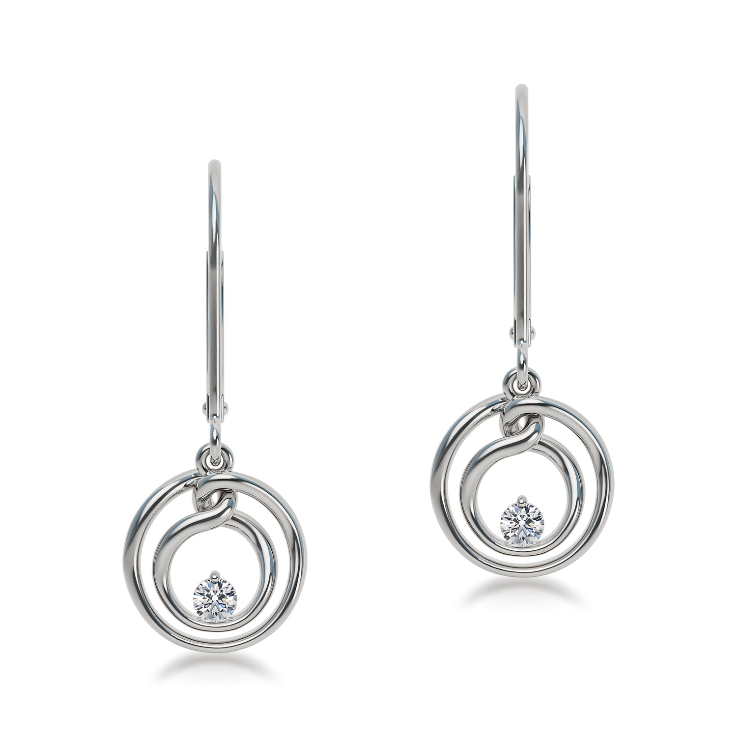Silver And Lab Grown Diamond Fashion Earring .09Cttw