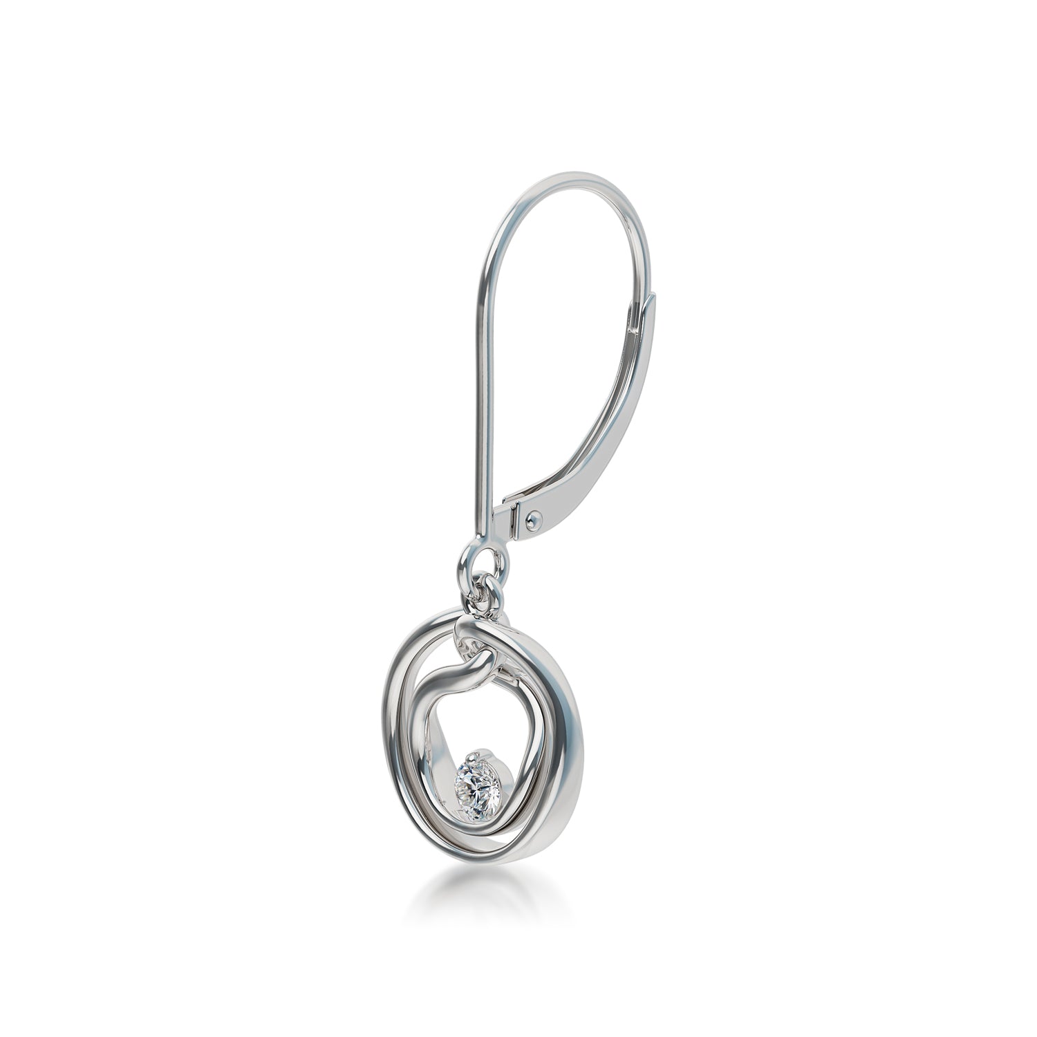 Silver And Lab Grown Diamond Fashion Earring .09Cttw