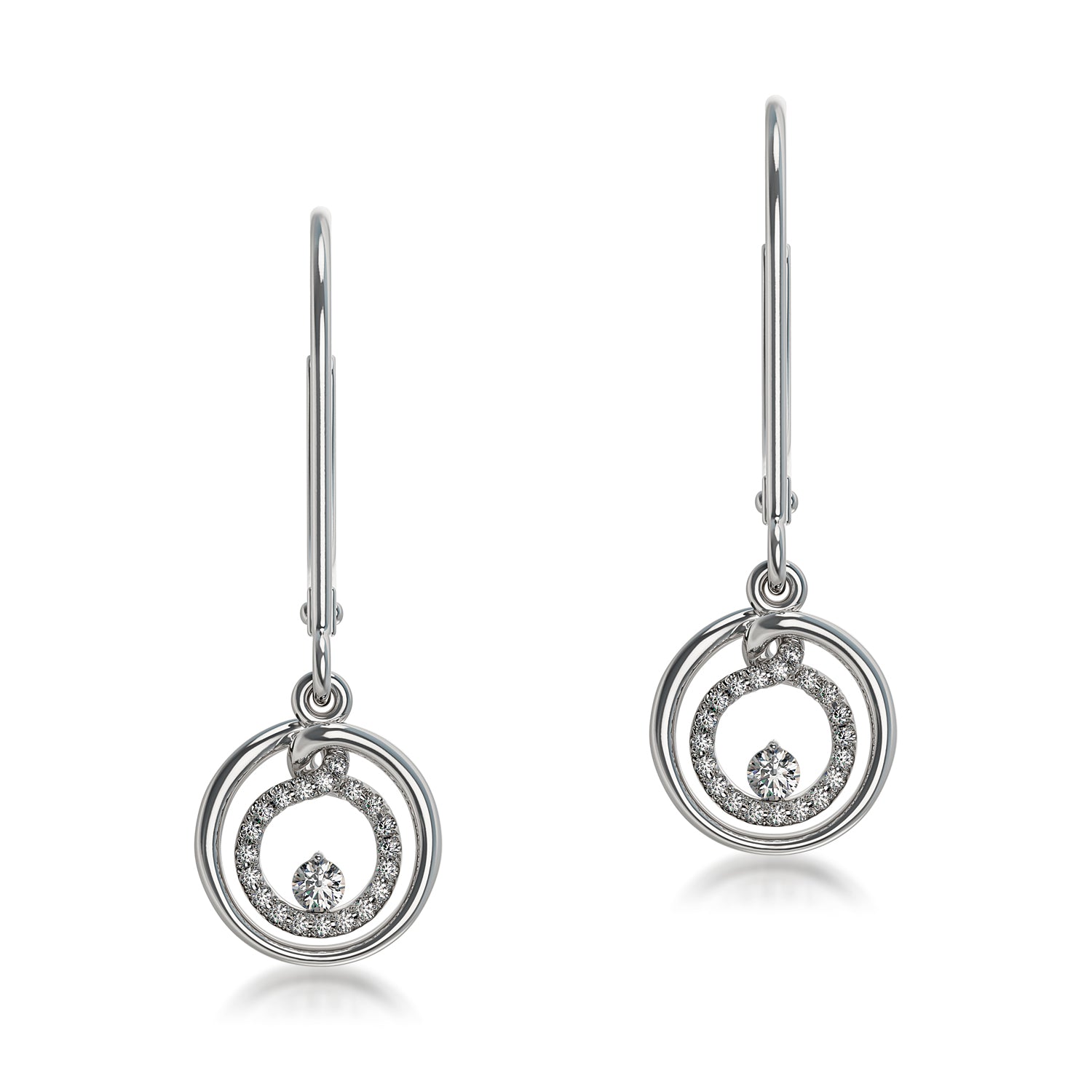 Silver And Lab Grown Diamond Fashion Earring .18Cttw