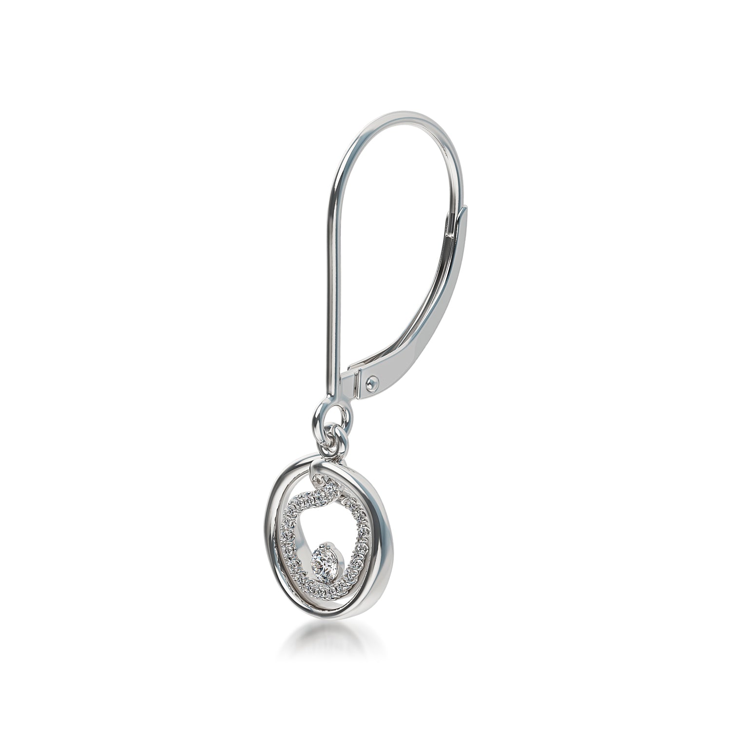 Silver And Lab Grown Diamond Fashion Earring .18Cttw