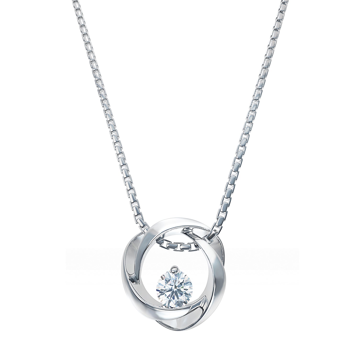 Silver And Lab Grown Diamond T&E Pendant .23Cttw