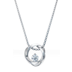 Silver And Lab Grown Diamond T&E Pendant .23Cttw