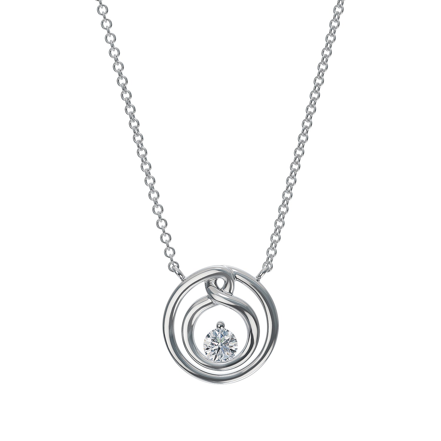 Silver And Lab Grown Diamond Fashion Pendant .23Cttw