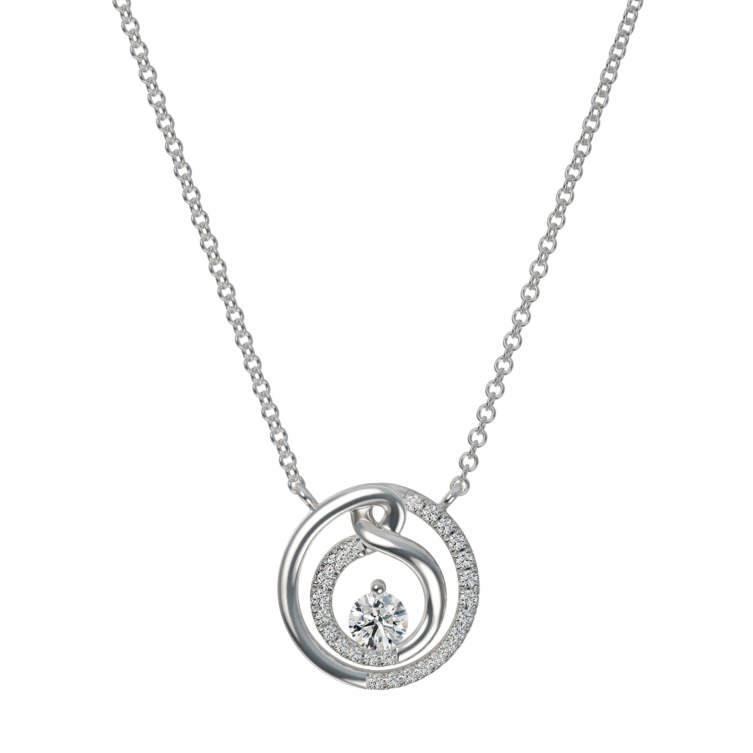 Silver And Lab Grown Diamond Fashion Pendant .23Cttw