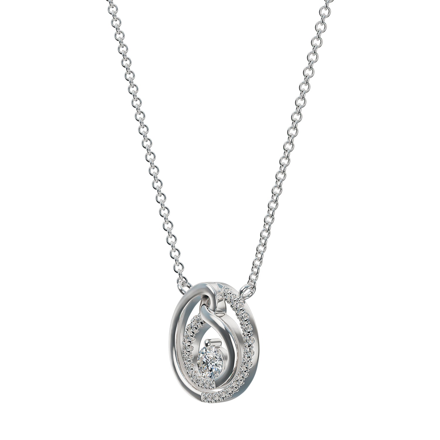 Silver And Lab Grown Diamond Fashion Pendant .23Cttw
