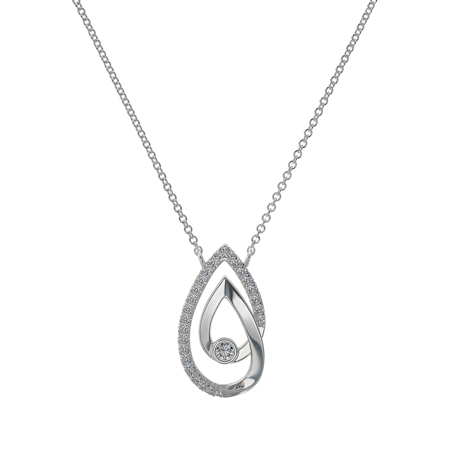 Silver And Lab Grown Diamond Fashion Pendant .16Cttw
