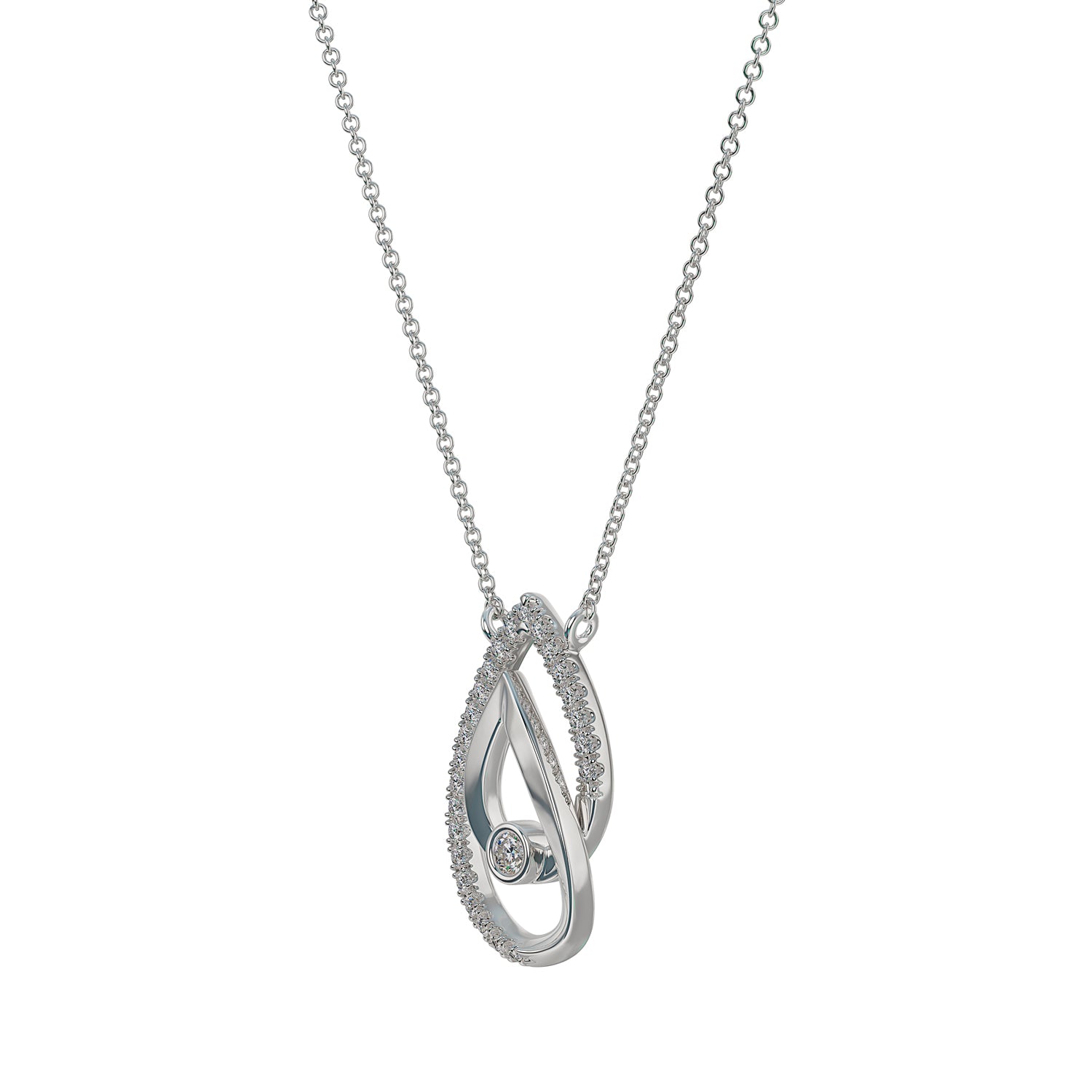 Silver And Lab Grown Diamond Fashion Pendant .16Cttw