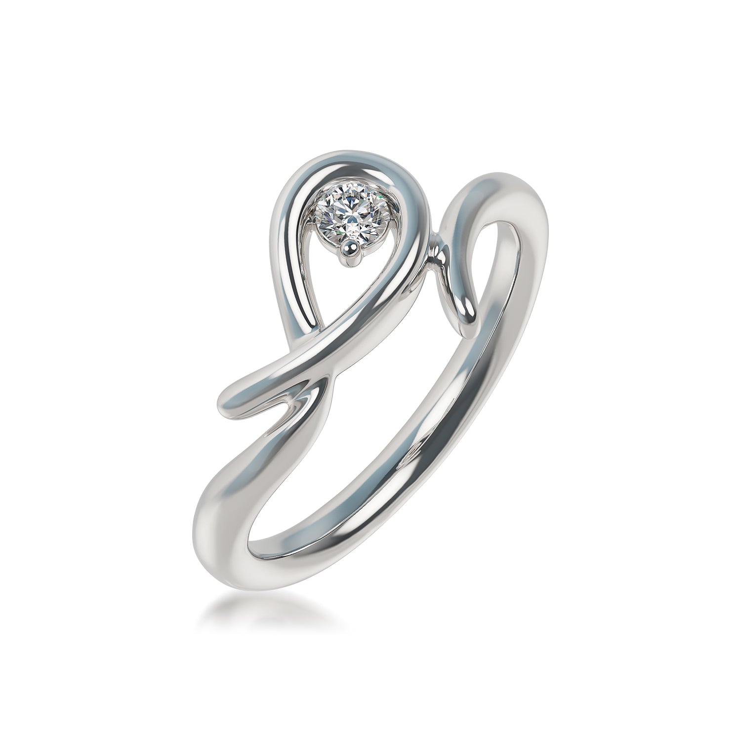 Silver And Lab Grown Diamond Fashion Ring .09Cttw