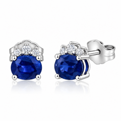 10K White Gold Sapphire Earrings