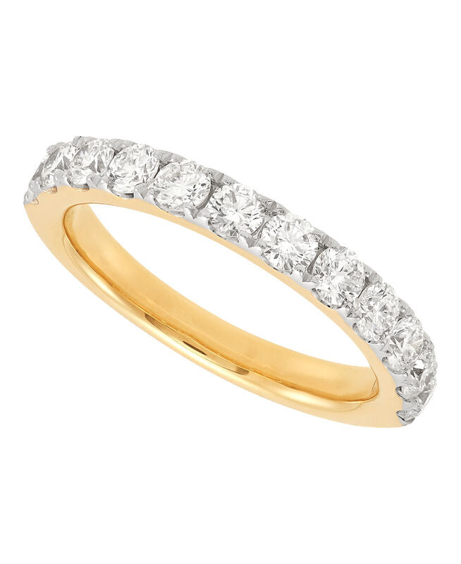 LAB GROWN 14KYG 12 STONE DIA BAND D=1.02CTTW