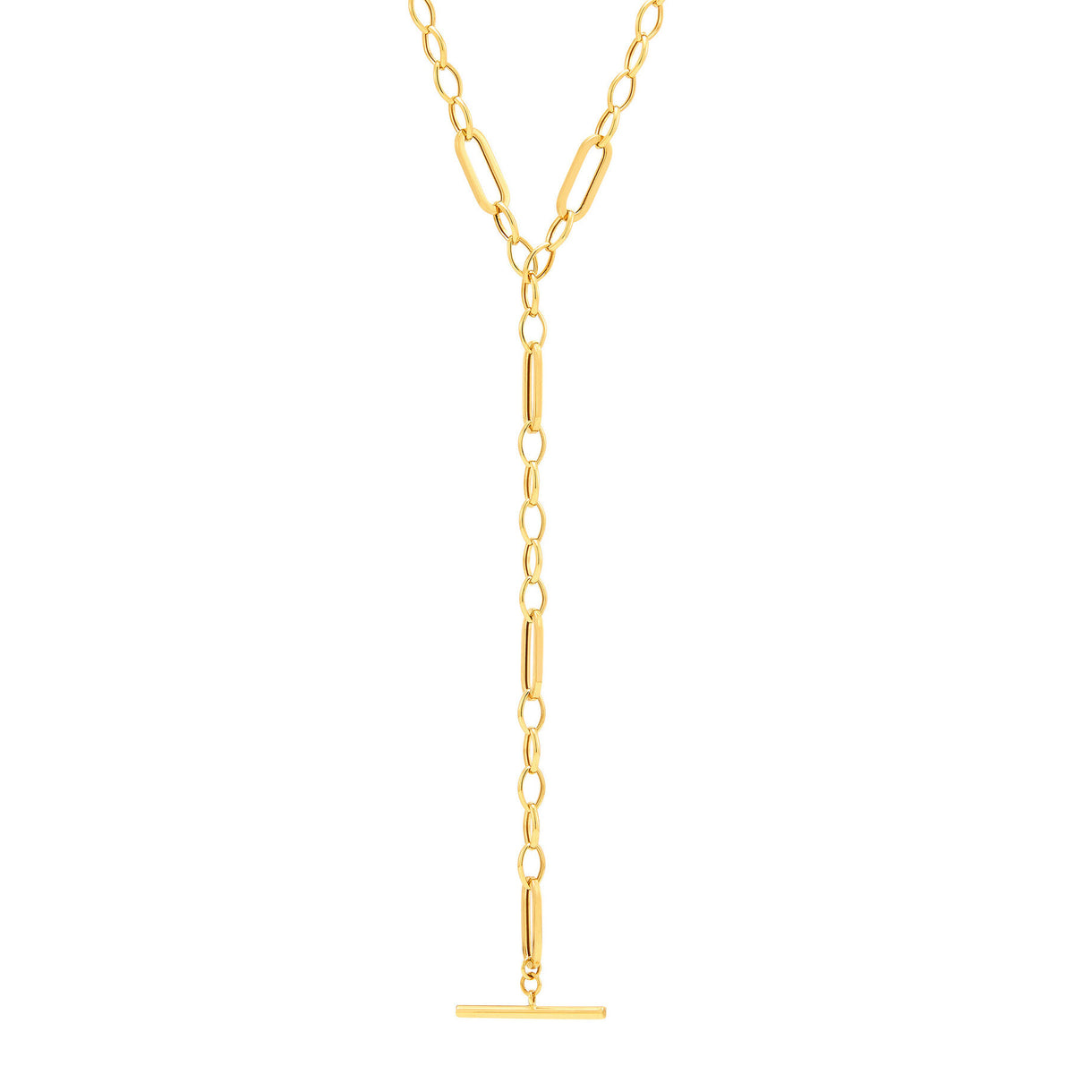 14K Yellow Gold Lariat Necklace
