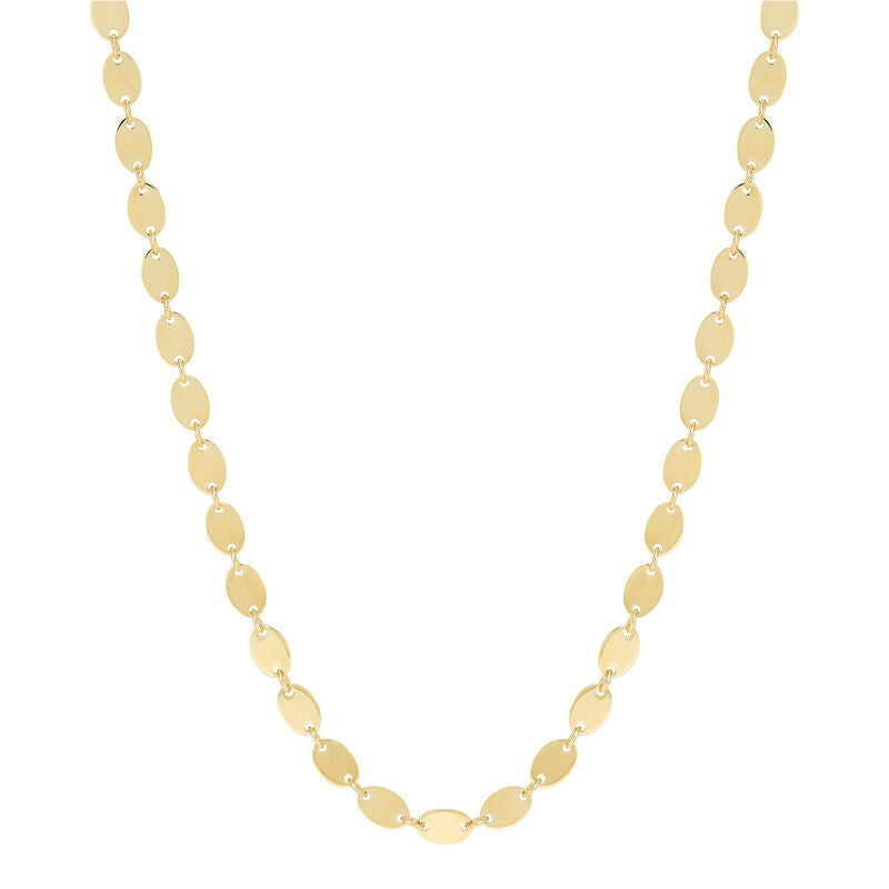 14KYG POL OVAL LINK NECKLACE