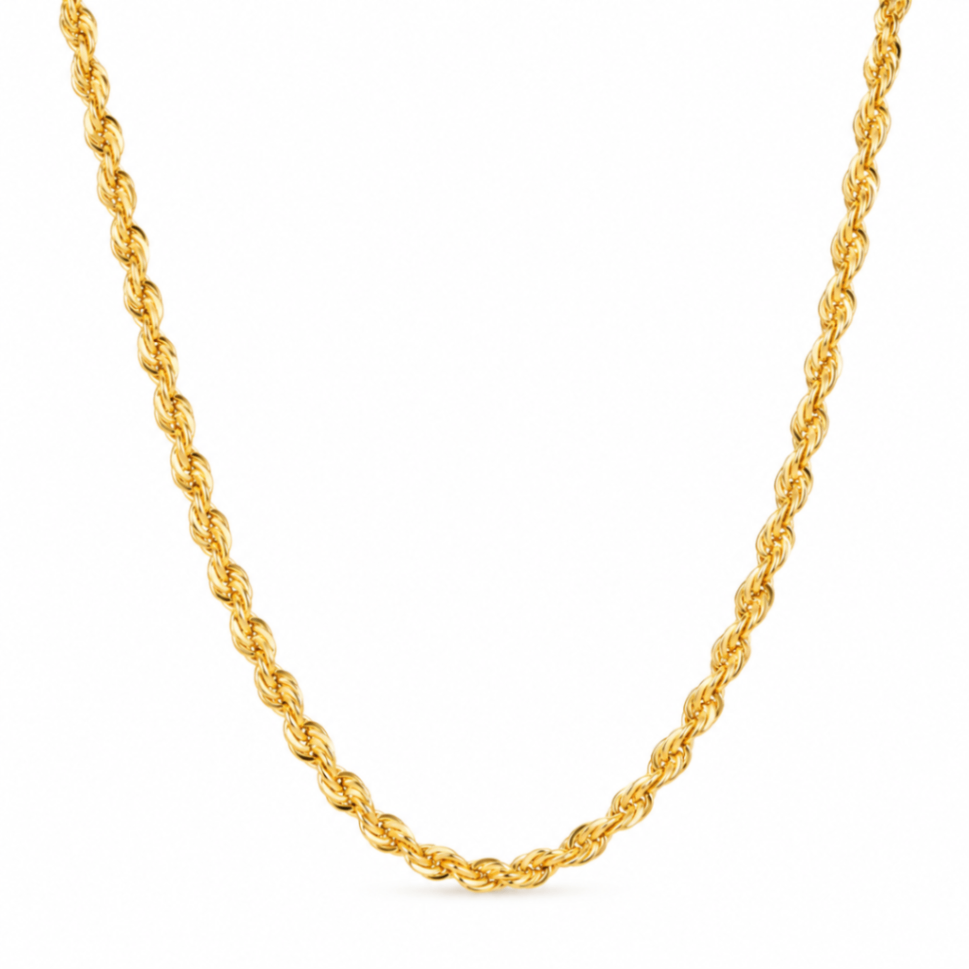 14K Yellow Gold 18-Inch Solid Glitter Chain
