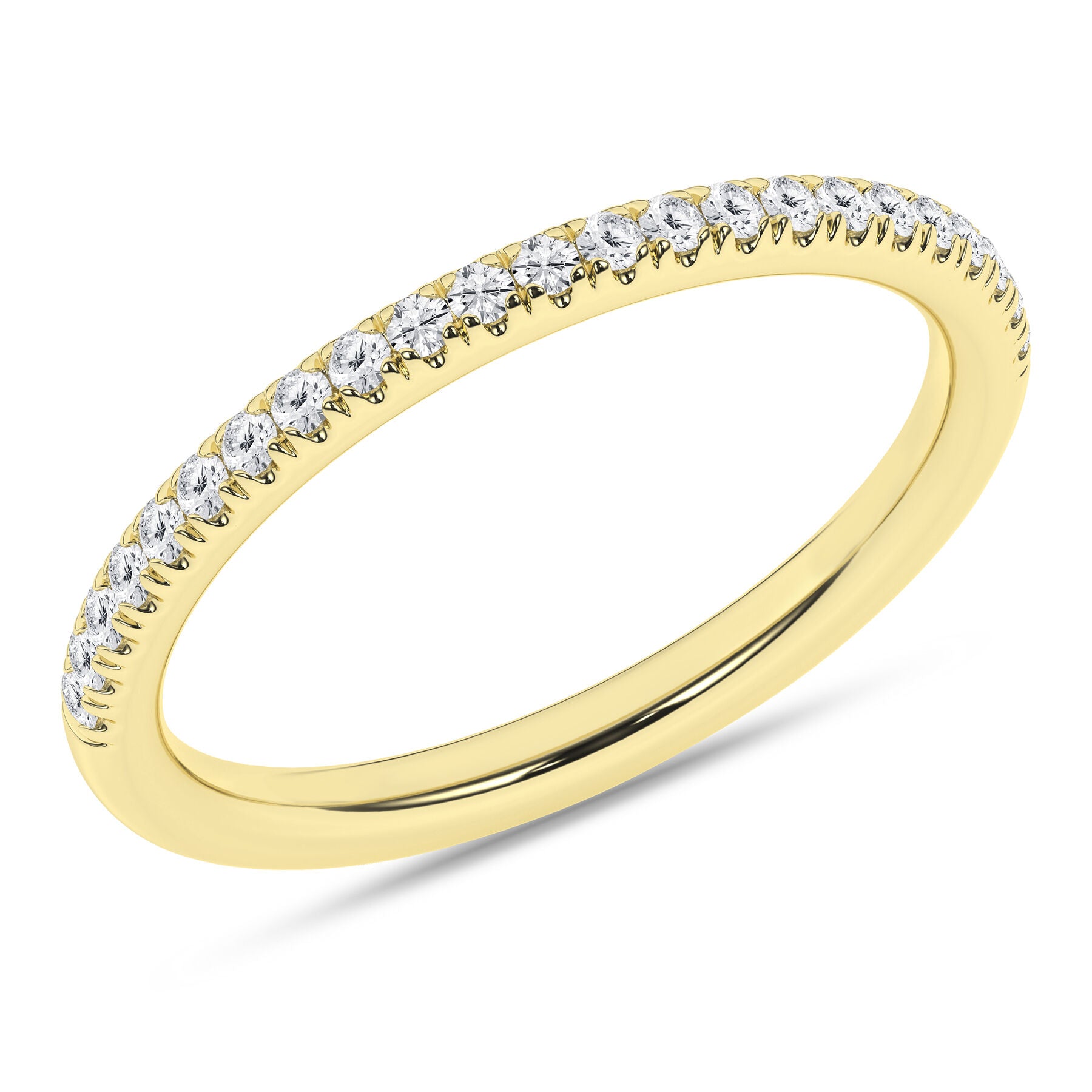 14K Yellow Diamond Gold Wedding Band