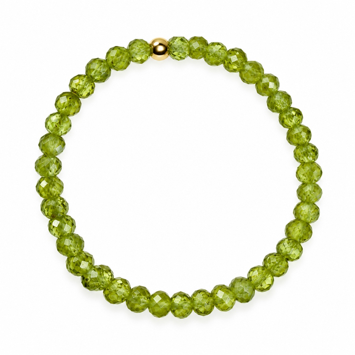 Peridot & 14kt Gold Filled Harmony Gemstone Bead Bracelet - 4MM