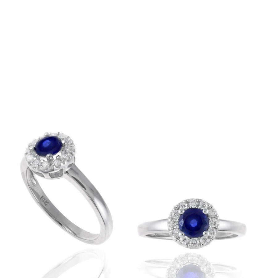 14KWG SAPP & DIA CLUSTER RING D=.18
