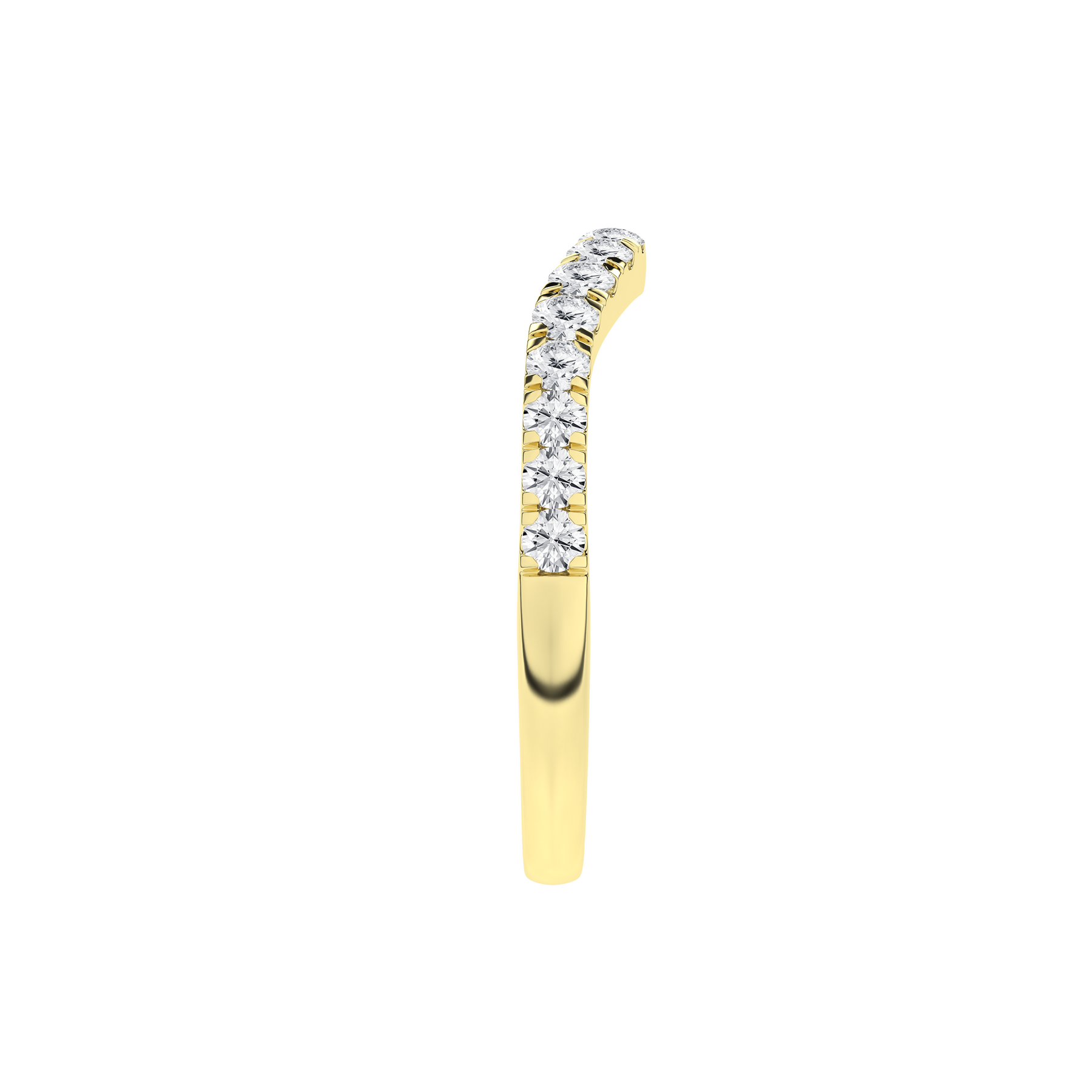 14K Yellow Gold Contour Wedding Band