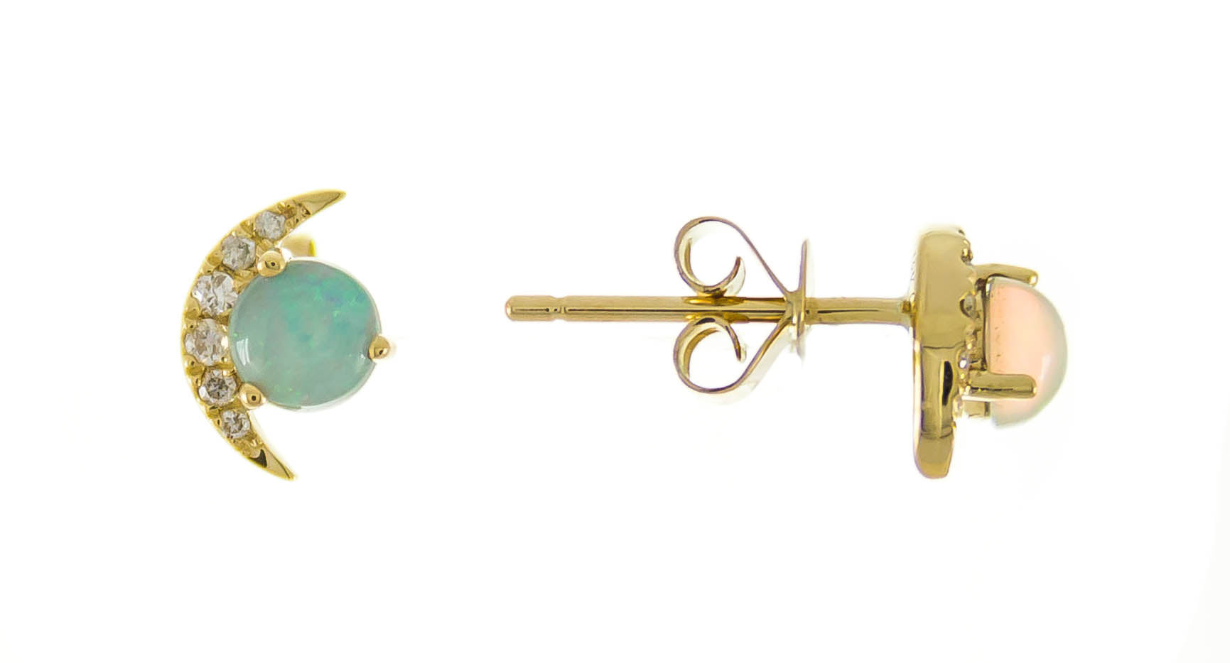 10KWG CRESENT MOON OPAL EARRINGS
