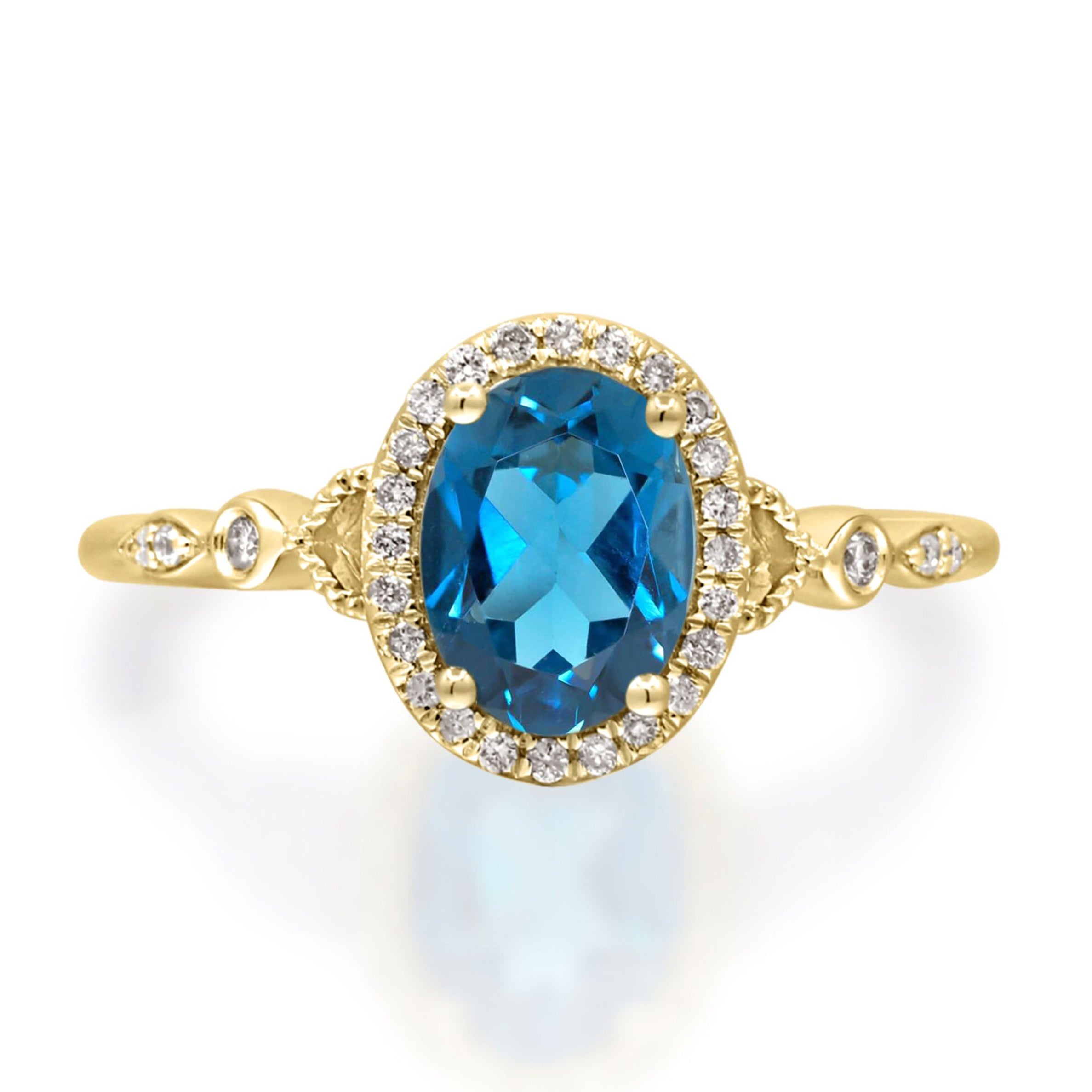 10KY LONDON BL TOPAZ RING