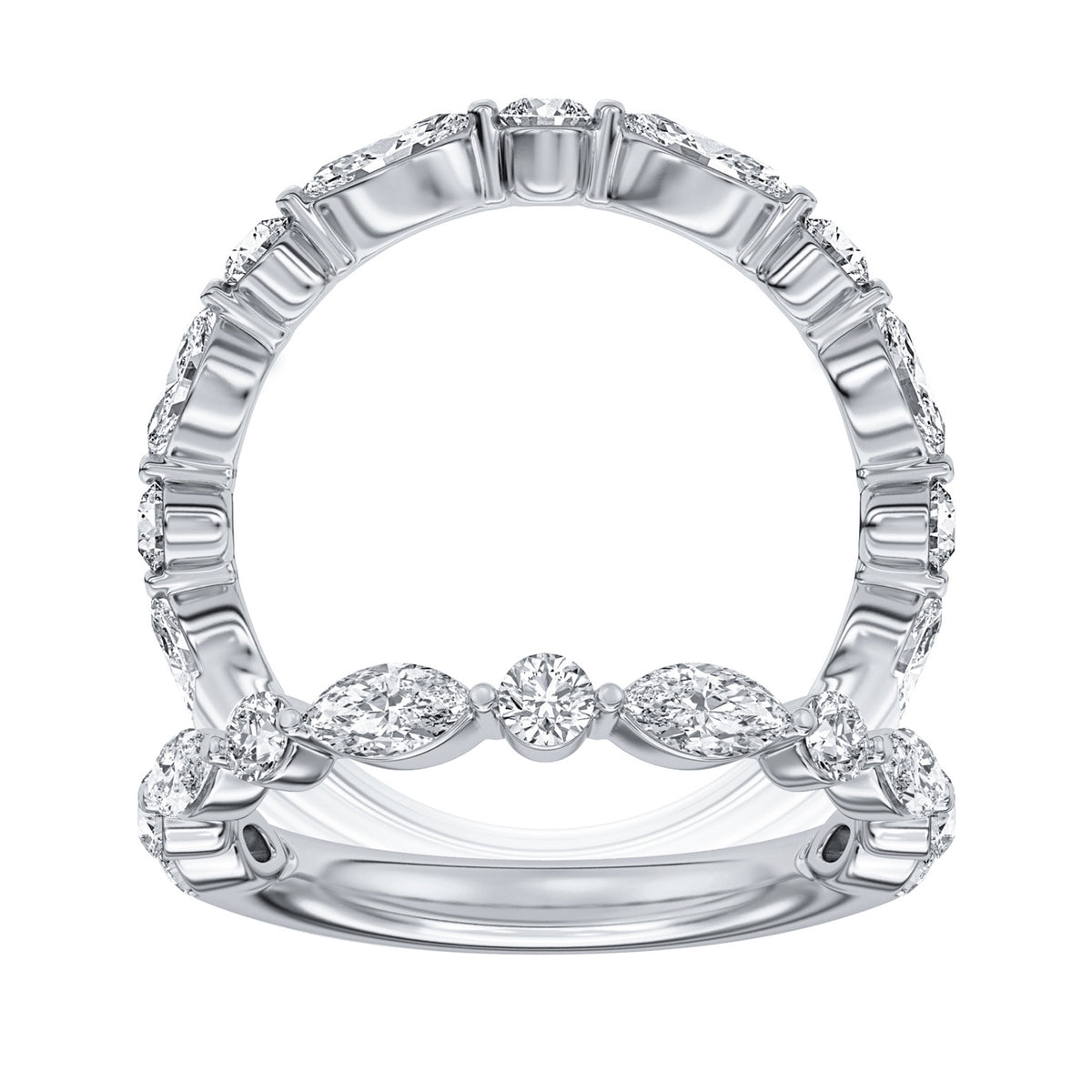 14K White Gold Lab Grown Diamond Wedding Band