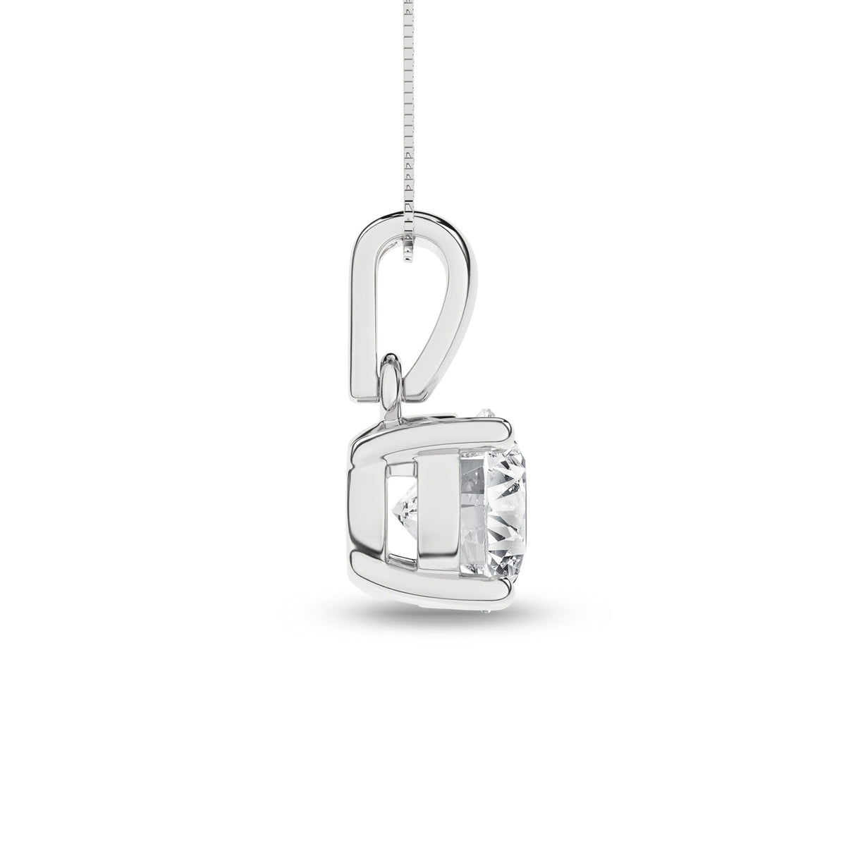 14K White Gold Solitaire Pendant