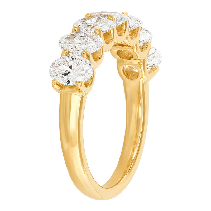 LAB GROWN 7 STONE OVAL DIA BAND D=2.10CTTW