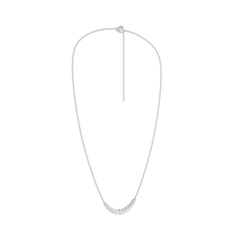 14K White Gold Smiley Graduated Diamond Necklace