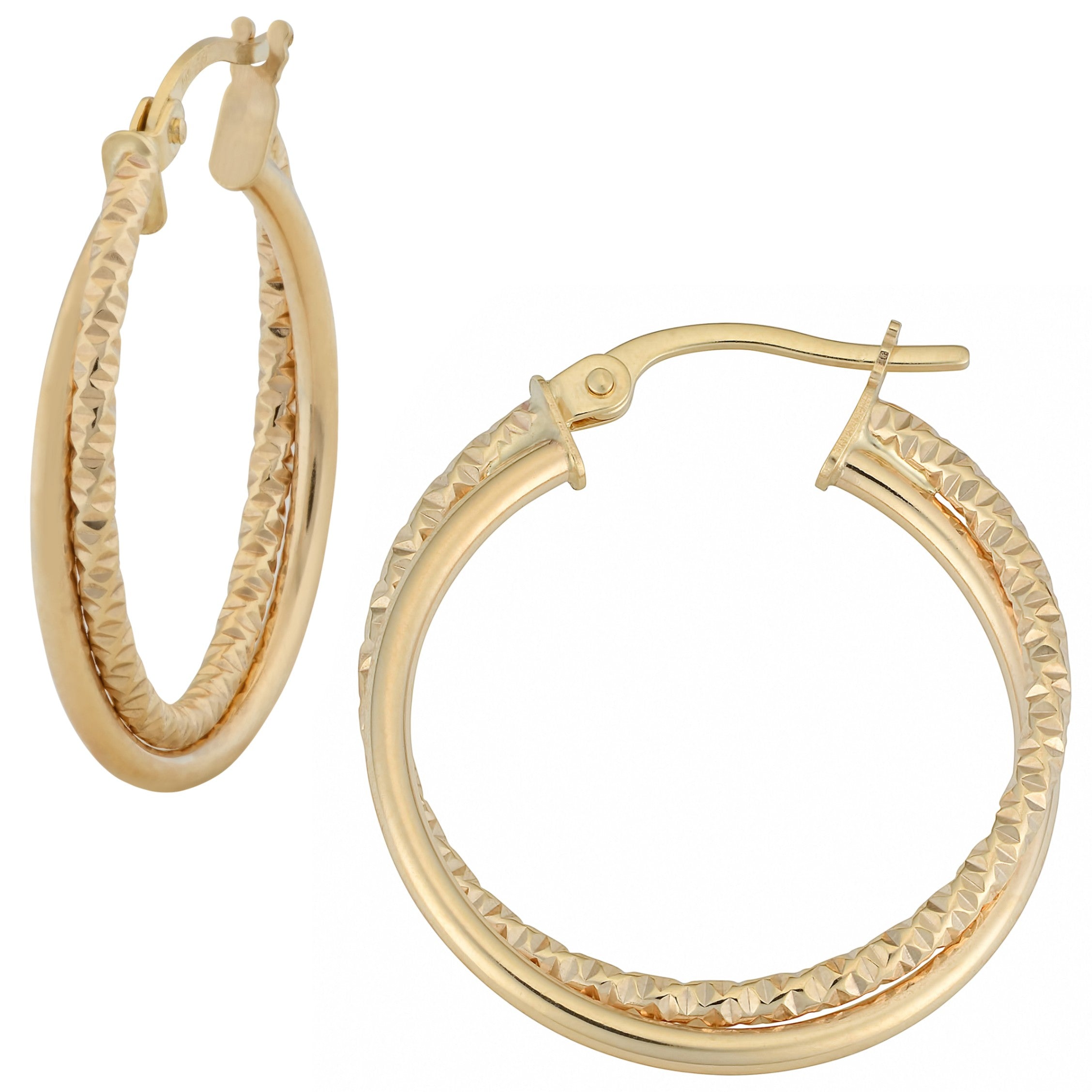 10KYG DIA CUT AND POLISHED HOOPS