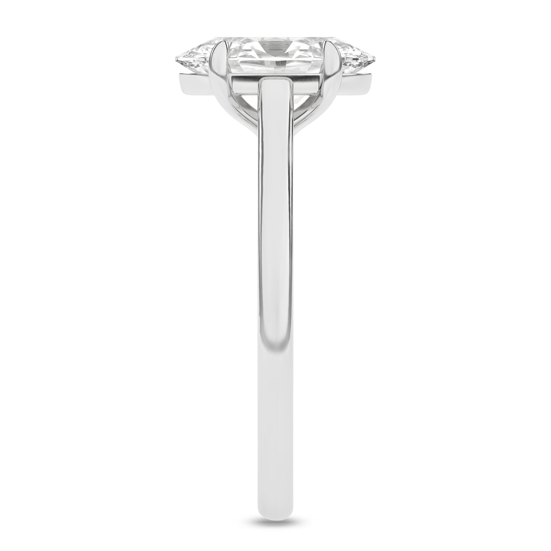 14K White Gold Oval Solitaire Engagement Ring