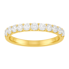 Shared Prong Halfway Wedding Band
