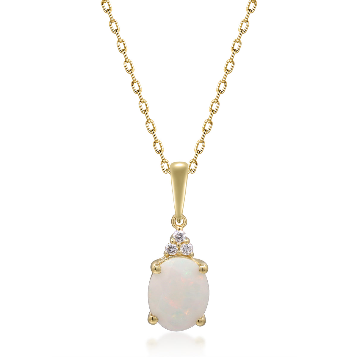 10K Yellow Gold Ethiopian Opal Pendant