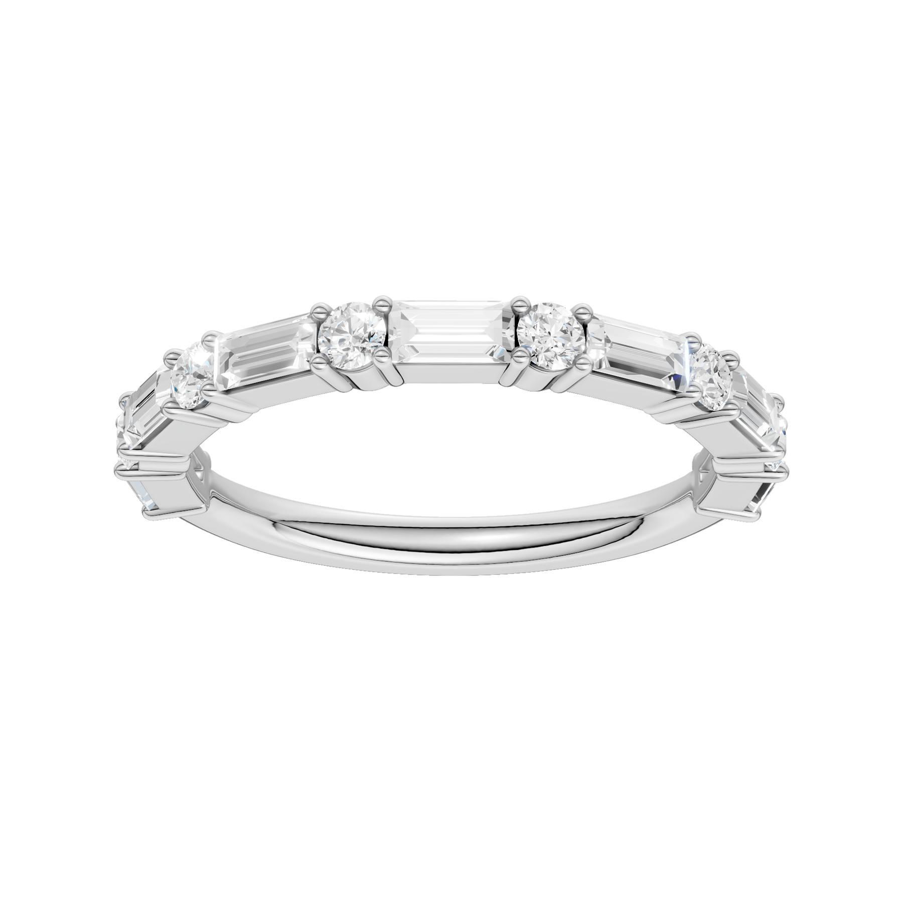 14K White Gold Diamond Wedding Band