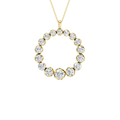 14K Yellow Gold Graduated Circle Pendant