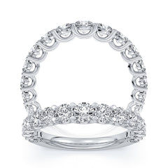 14K Diamond Wedding Band Featuring 15 Round Diamonds