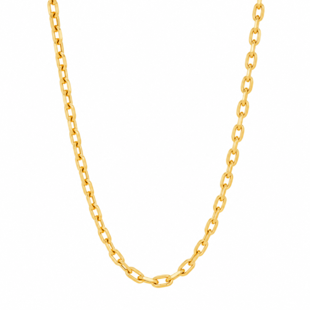14K Yellow Gold 22-Inch 3mm Flat Cable Chain