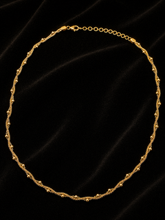 14KYGPOPCRN & TWSTD BEAD CHAIN