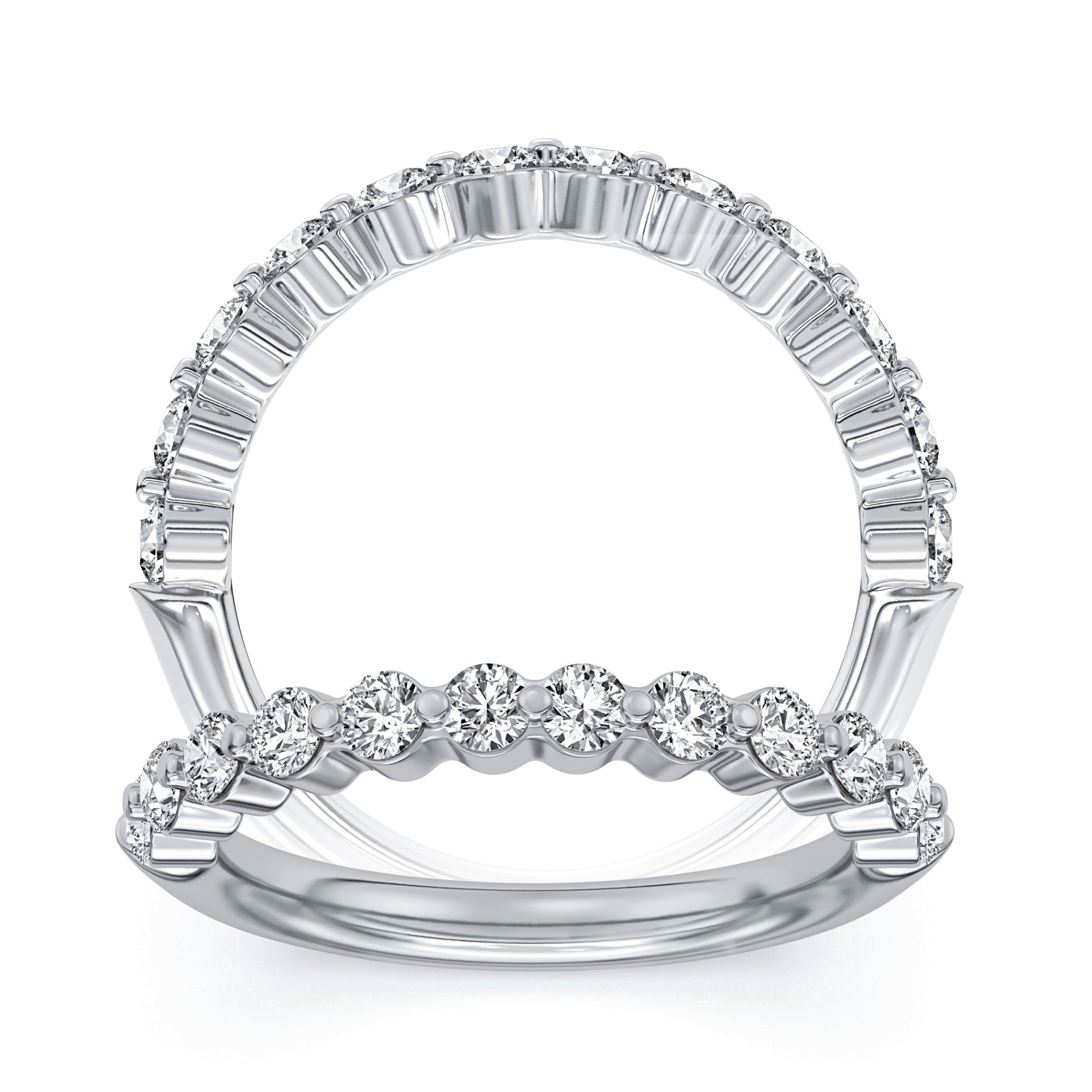 14K White Gold Diamond Wedding Band