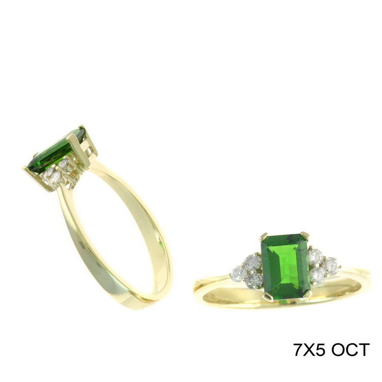 14K Yellow Gold Chrome Dyaopside Ring