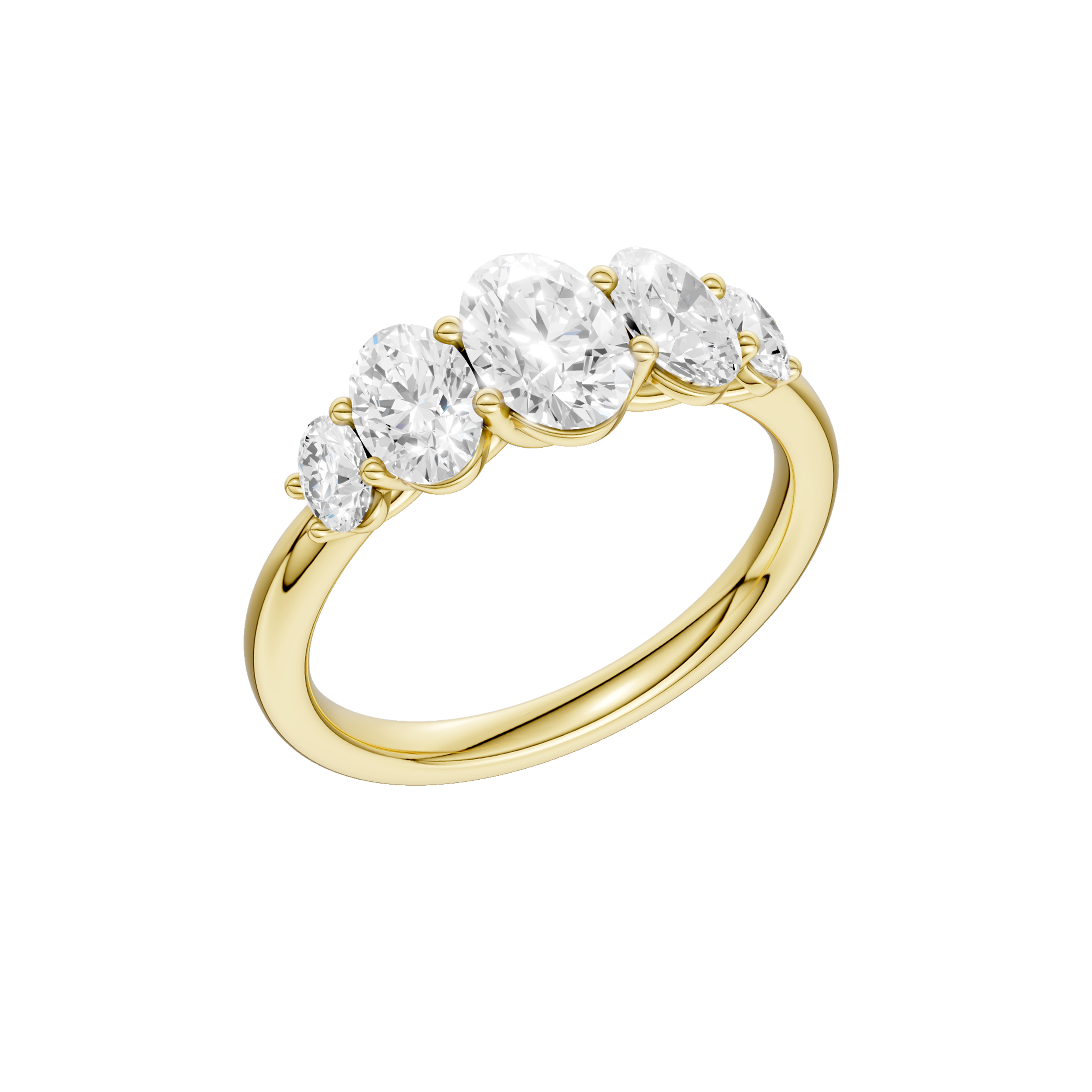14K Yellow Gold Graduated 5-Stone Band